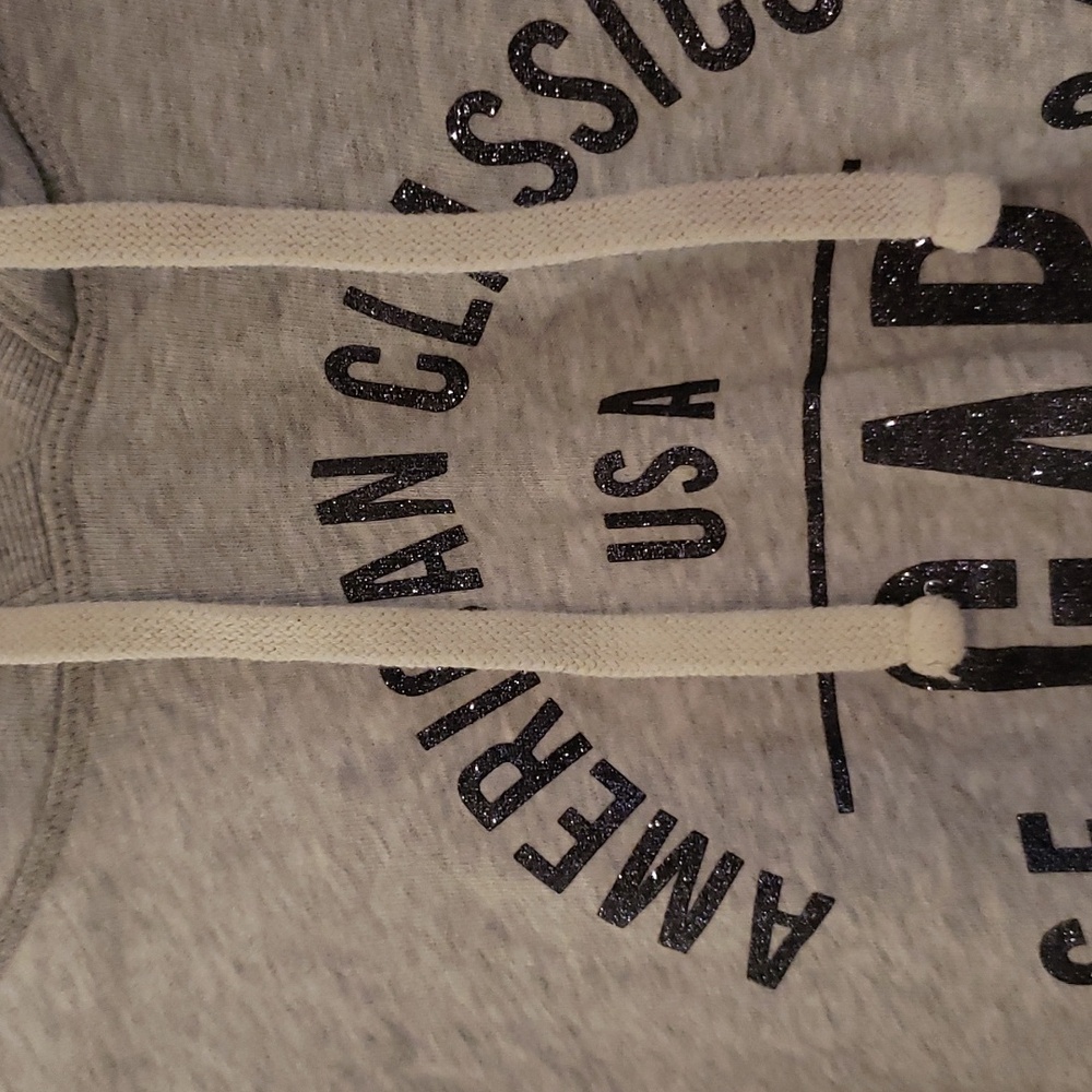 GAP Light gray hoodie size small lettering has shimmer EUC - Picture 6 of 8